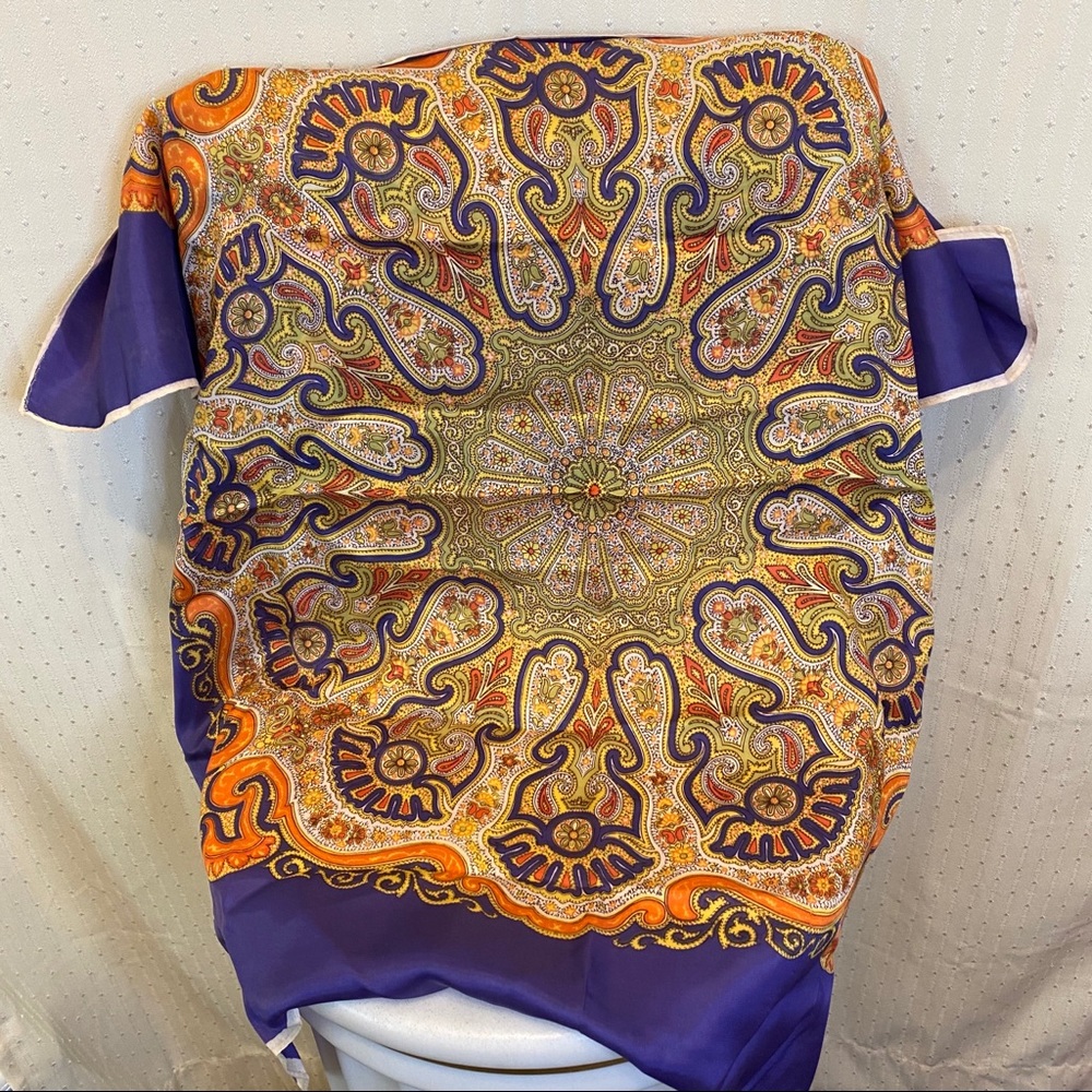 Beautiful purple and paisley printed scarf
